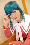 canvas_2 cosplay glasses green_hair hiratsuka_yuki looking_over_glasses sailor_uniform school_uniform takeuchi_mami rating:Safe score:1 user:nil!