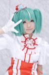apron cosplay dress gloves green_hair hat macross macross_frontier okufuji_shiki ranka_lee twintails rating:Safe score:0 user:nil!