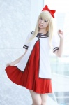blonde_hair cosplay dress dress_lift gumi_(cosplayer) hairbow sailor_uniform school_uniform toshino_kyoko yuruyuri rating:Safe score:0 user:nil!