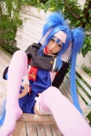 blue_hair buyara cosplay garter_belt gloves hair_ribbons headband jumper klan_klein macross macross_frontier military_uniform thighhighs twintails rating:Safe score:0 user:nil!