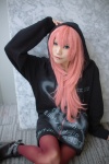 cosplay hoodie megurine_luka pantyhose red_legwear tagme_song tatsuki_(ii) vocaloid rating:Safe score:2 user:nil!