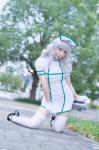 cosplay dress gloves ibuki_iyoko idolmaster_2 nurse nurse_cap nurse_uniform shijou_takane thighhighs white_legwear zettai_ryouiki rating:Safe score:1 user:nil!