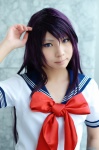 cosplay hazuki_izuna jigoku_sensei_nube kanda_midori purple_hair reibaishi_izuna sailor_uniform school_uniform rating:Safe score:1 user:xkaras