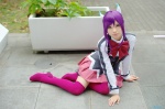 aquarion_evol blouse cosplay pleated_skirt purple_hair school_uniform skirt suzushiro_mikono thighhighs uri zettai_ryouiki rating:Safe score:1 user:nil!