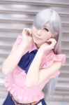 blouse cosplay elizabeth_liones haruka miniskirt nanatsu_no_taizai silver_hair skirt rating:Safe score:0 user:nil!