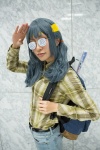 backpack blouse blue_hair cosplay glasses headband makishima_saori nasuvi ore_no_imouto_ga_konna_ni_kawaii_wake_ga_nai trousers twintails rating:Safe score:0 user:pixymisa