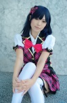 akitsu_honoka bows cosplay hairbow idolmaster kisaragi_chihaya school_uniform thighhighs zettai_ryouiki rating:Safe score:0 user:pixymisa