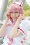 cosplay crosscrossplay dress mashiro_ayaki nurse nurse_cap nurse_uniform pink_hair princess_princess yukata_mikoto rating:Safe score:0 user:nil!