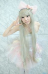 blonde_hair cosplay dress hairbow hayase_ami original thighhighs rating:Safe score:2 user:nil!