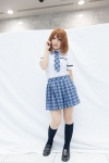 blouse cosplay hagiwara_yukiho idolmaster kneesocks nito_ryoka pleated_skirt school_uniform skirt tie rating:Safe score:0 user:pixymisa