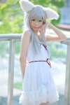 animal_ears bakemonogatari cat_ears cosplay dress hanekawa_tsubasa mikiko silver_hair rating:Safe score:0 user:nil!