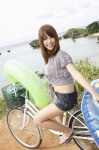 bicycle bikini_top blouse cleavage denim nishida_mai open_clothes shorts swimsuit vyj_103 rating:Safe score:0 user:nil!