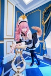 alternative_&_maid_concept animal_ears apron black_legwear cleavage cosplay detached_sleeves dress ely fate/grand_order fate/series fox_ears hairband maid maid_uniform pink_hair tail tamamo_no_mae thighhighs rating:Safe score:0 user:nil!