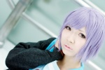 cardigan cosplay mau nagato_yuki purple_hair school_uniform suzumiya_haruhi_no_yuuutsu rating:Safe score:0 user:pixymisa