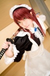 apron cosplay ibara katana maid maid_uniform original red_hair sword rating:Safe score:2 user:nil!
