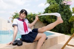 kneesocks pleated_skirt ponytail pool sailor_uniform school_uniform skirt sock_pull yamanaka_tomoe rating:Safe score:1 user:nil!