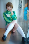cosplay kneehighs megami_tensei minatsuki_naru persona persona_4 pleated_skirt satonaka_chie skirt track_jacket rating:Safe score:0 user:pixymisa