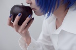 apple blue_hair cosplay crossplay dress_shirt kaito nnn romeo_to_cinderella_(vocaloid) vocaloid rating:Safe score:1 user:xkaras