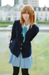 blazer blouse cosplay hair_clips hirasawa_yui k-on! pantyhose pleated_skirt rinami school_uniform skirt rating:Safe score:1 user:nil!