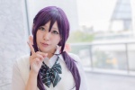 blouse bowtie cosplay hair_ties love_live!_school_idol_project nanamo purple_hair sweater tojo_nozomi twintails rating:Safe score:0 user:pixymisa