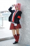 armband blazer blouse cosplay hinamori_amu leggings pantyhose pink_hair pleated_skirt school_uniform shirayuki_himeno shugo_chara! side_ponytail skirt tie rating:Safe score:1 user:nil!