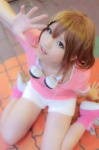 cosplay hair_clips headset hirasawa_yui k-on! shorts tagme_model tshirt rating:Safe score:1 user:xkaras