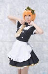 apron blouse cosplay hairbow hoshizora_rin love_live!_school_idol_project maid maid_uniform miniskirt nagisa_mark-02 orange_hair skirt rating:Safe score:0 user:nil!