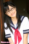 glasses nishimura_mizuho sailor_uniform school_uniform skirt rating:Safe score:1 user:nil!