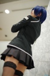 blazer blue_hair chrome_dokuro cosplay eyepatch katekyo_hitman_reborn! pleated_skirt skirt soul thighhighs zettai_ryouiki rating:Safe score:1 user:nil!