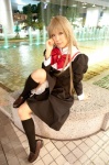 blonde_hair bow cosplay dress kneesocks miyanokouji_mizuho otome_wa_boku_ni_koishiteru yae_maiko rating:Safe score:3 user:pixymisa