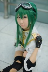 cosplay croptop fingerless_gloves gloves goggles green_eyes green_hair gumi jacket seri shorts thighhighs torn_clothes vocaloid rating:Safe score:0 user:pixymisa