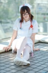 cosplay dress glasses narihara_riku nurse nurse_cap nurse_uniform original pantyhose stethoscope syringe rating:Safe score:2 user:nil!