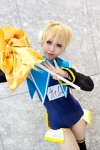 baton blonde_hair collar cosplay detached_sleeves headphones kagamine_len microphone miracle_paint_(vocaloid) ren_(iii) side_skirt_panels swimsuit thighhighs vocaloid rating:Safe score:0 user:pixymisa