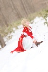 blonde_hair boots braid cosplay dress fate/series fate/stay_night kamui_arisa red_moon saber rating:Safe score:0 user:nil!