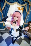 alternative_&_maid_concept animal_ears apron blue_legwear cleavage cosplay detached_sleeves dress ely fate/grand_order fate/series fox_ears hairband maid maid_uniform pink_hair tail tamamo_no_mae thighhighs rating:Safe score:0 user:nil!