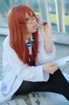 blouse cosplay glasses lab_coat makise_kurisu nakao pantyhose red_hair shorts steins;gate tie rating:Safe score:2 user:nil!