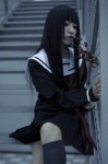 berries cosplay enma_ai jigoku_shoujo kneehighs miniskirt pleated_skirt rorikon sailor_uniform school_uniform skirt rating:Safe score:0 user:nil!