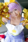 cheerleader cosplay dress hairbow hiiragi_tsukasa kneesocks lucky_star natsume_megumi pom_poms purple_hair rating:Safe score:0 user:nil!