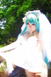 aqua_hair cosplay dress dress_lift hatsune_miku saku scene_ever_4 twintails veil vocaloid wet rating:Safe score:2 user:nil!