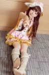 aya_(vi) boots cosplay dress headscarf idolmaster idolmaster_cinderella_girls shimamura_uzuki rating:Safe score:1 user:nil!
