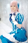 cosplay dress gloves hairbow megurine_luka nayuta pantyhose pink_hair vocaloid rating:Safe score:0 user:nil!