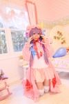 amatsuka_miyu cosplay dress glasses hat patchouli_knowledge purple_hair robe stuffed_animal thighhighs touhou zettai_ryouiki rating:Safe score:0 user:nil!