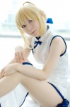ahoge blonde_hair cosplay fate/series fate/stay_night maropapi pantyhose qipao saber rating:Safe score:3 user:nil!