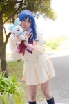 blue_hair cosplay heartcatch_precure! kneesocks kurumi_erika pleated_skirt plushie pretty_cure sailor_uniform school_uniform skirt sumika rating:Safe score:1 user:pixymisa