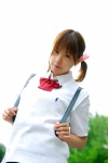 blouse costume hair_ribbons school_uniform sweater_vest tachibana_minami train_station twintails rating:Safe score:0 user:nil!