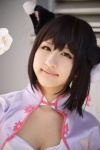 animal_ears cat_ears cleavage cosplay hair_pods qipao shining_hearts shiratama_rei xiao-mei rating:Safe score:0 user:nil!