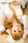 blonde_hair chii_(chobits) chobits cleavage cosplay dress hairbow momoiro_merankori saku rating:Safe score:1 user:nil!