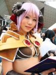 armor bikini_top book cleavage cosplay hanafusa_maki horns purple_hair ragnarok_online sage succubus swimsuit rating:Safe score:1 user:nil!
