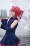 blouse cosplay detached_sleeves drill_hair houtou_singi kasane_teto pleated_skirt princess_curls red_hair skirt twin_drills twintails umbrella utau vocaloid rating:Safe score:0 user:nil!