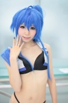 ahoge bikini blue_hair cosplay croptop himemiya_mahore izumi_konata lucky_star shorts swimsuit rating:Safe score:1 user:pixymisa